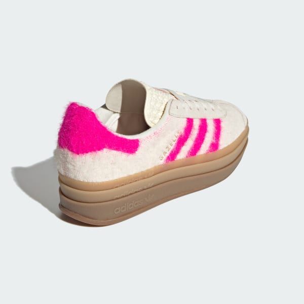 Details for (W) Adidas Gazelle Bold Cream Blanc/Rose Shock/Doré Métallisé Chaussures. JS3908