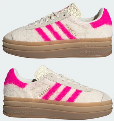 (W) Adidas Gazelle Bold Cream Blanc/Rose Shock/Doré Métallisé Chaussures. JS3908 Cheap (W) Adidas Gazelle Bold Cream Blanc/Rose Shock/Doré Métallisé Chaussures. JS3908
