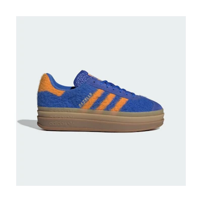 (W) Adidas Gazelle Bold Shoes Hi-Res Blue/Bright Orange/Gold Metallic