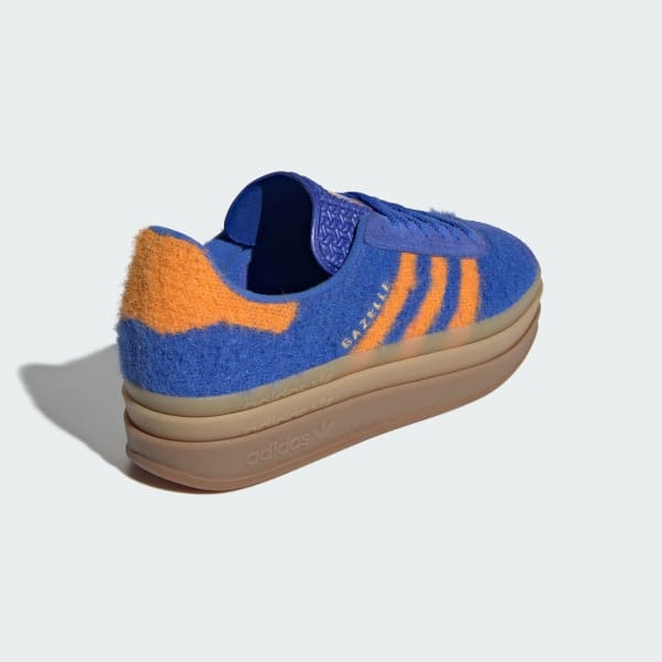 (W) Adidas Gazelle Bold Shoes Hi-Res Blue/Bright Orange/Gold Metallic 圖 5