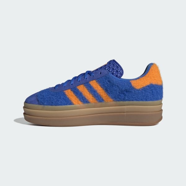 (W) Adidas Gazelle Bold Shoes Hi-Res Blue/Bright Orange/Gold Metallic 圖 6