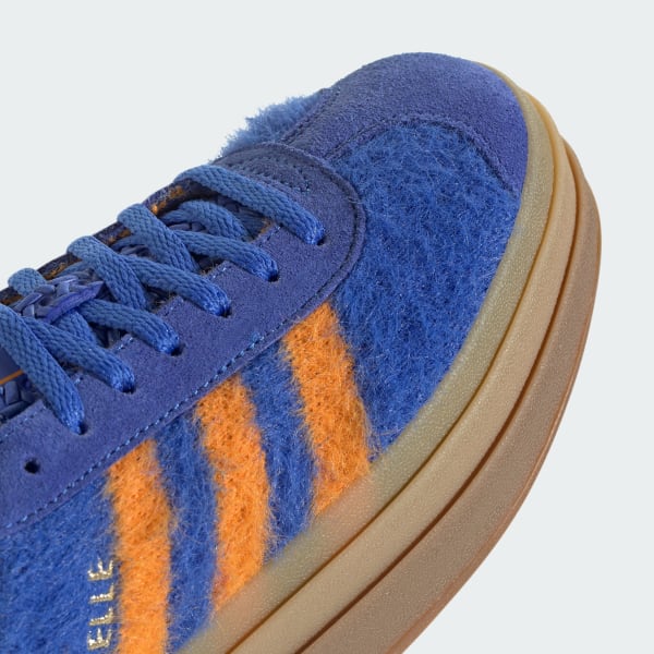 (W) Adidas Gazelle Bold Shoes Hi-Res Blue/Bright Orange/Gold Metallic 圖 9