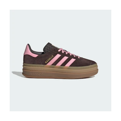 (W) Adidas Gazelle Bold Sneakers Aurora Coffee/Light Pink/Gold Metallic