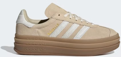 (Women) adidas Gazelle Bold Stone Khaki/Cream White/Gold Metallic IH4201 (Women) adidas Gazelle Bold Stone Khaki/Cream White/Gold Metallic IH4201