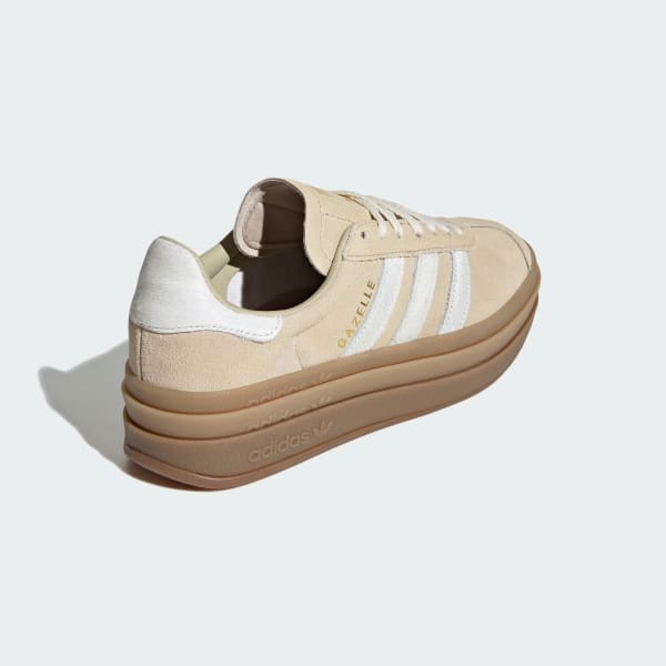 Purchase (Women) adidas Gazelle Bold Stone Khaki/Cream White/Gold Metallic IH4201