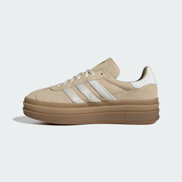 Details for (Women) adidas Gazelle Bold Stone Khaki/Cream White/Gold Metallic IH4201