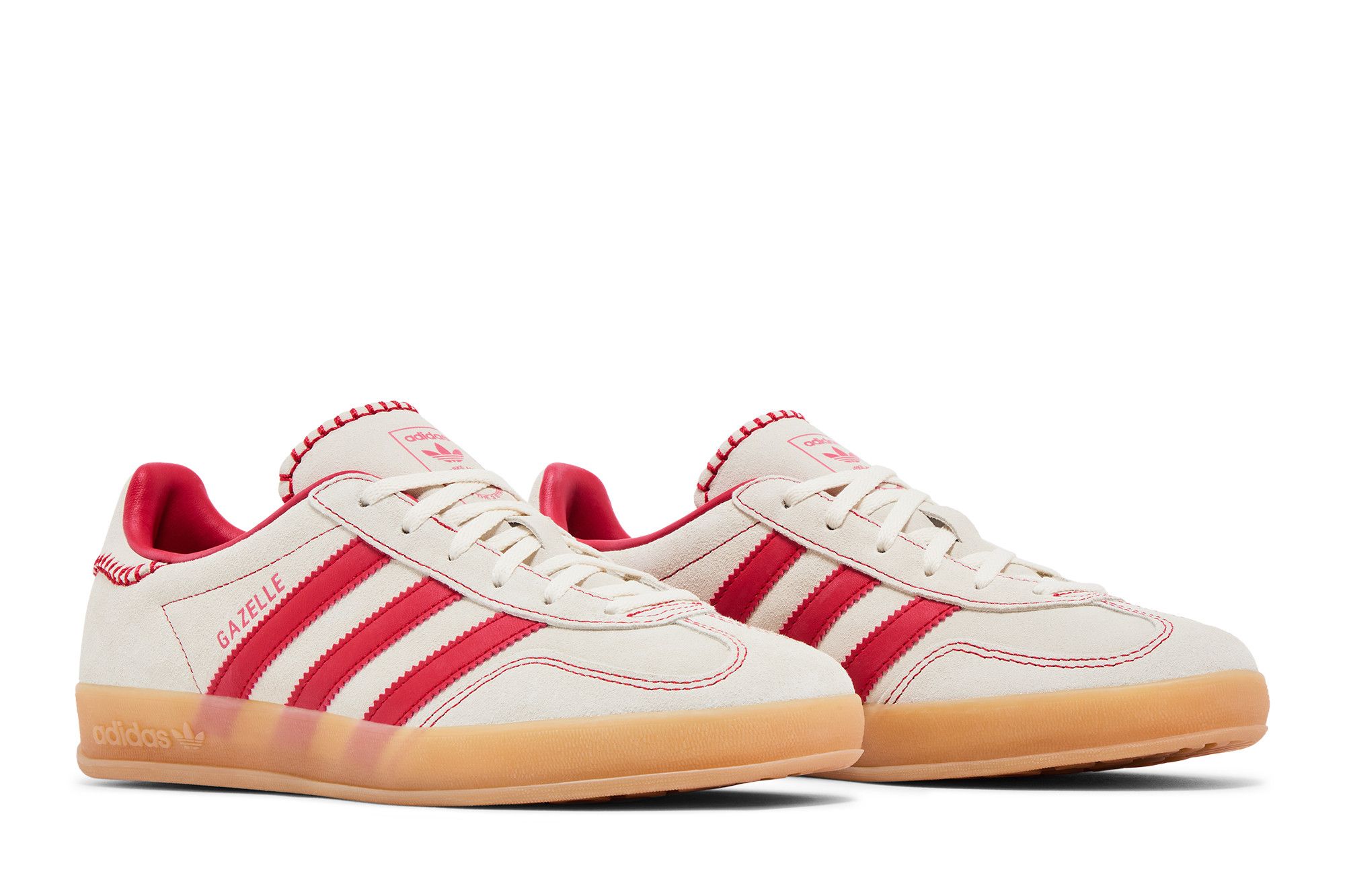 Cheap (Women) adidas Gazelle Indoor 'Beige Scarlet Gum' JS1402