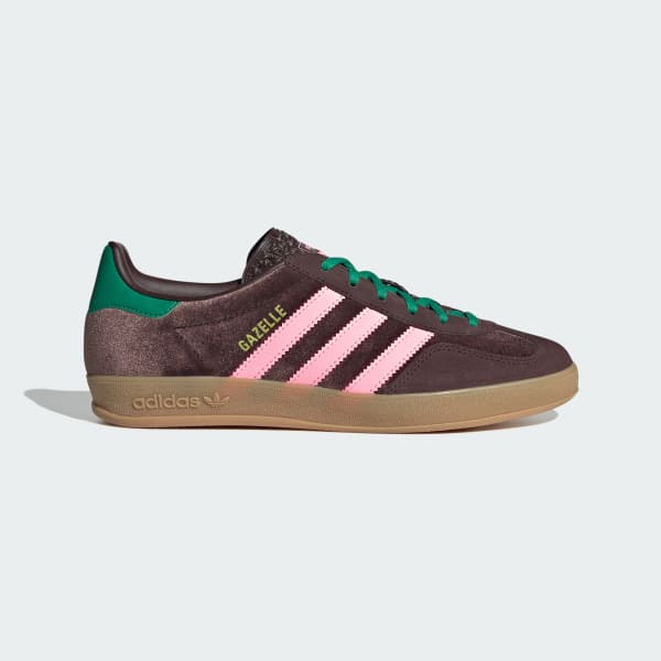 (Women) adidas Gazelle Indoor 'Dark Brown Pink Green Velvet' JI2714