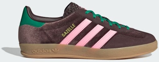 (Women) adidas Gazelle Indoor 'Dark Brown Pink Green Velvet' JI2714 (Women) adidas Gazelle Indoor 'Dark Brown Pink Green Velvet' JI2714