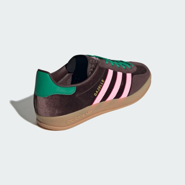 Details for (Women) adidas Gazelle Indoor 'Dark Brown Pink Green Velvet' JI2714
