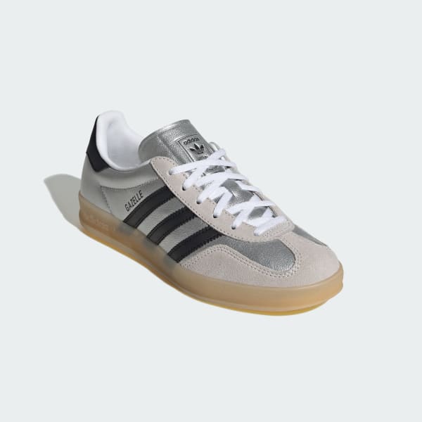 Shop (W) Adidas Gazelle Indoor Kelabu/Hitam/Perak Metalik HP7215