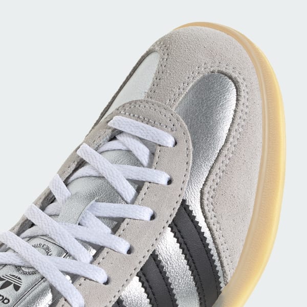 Cheap (W) Adidas Gazelle Indoor Kelabu/Hitam/Perak Metalik HP7215