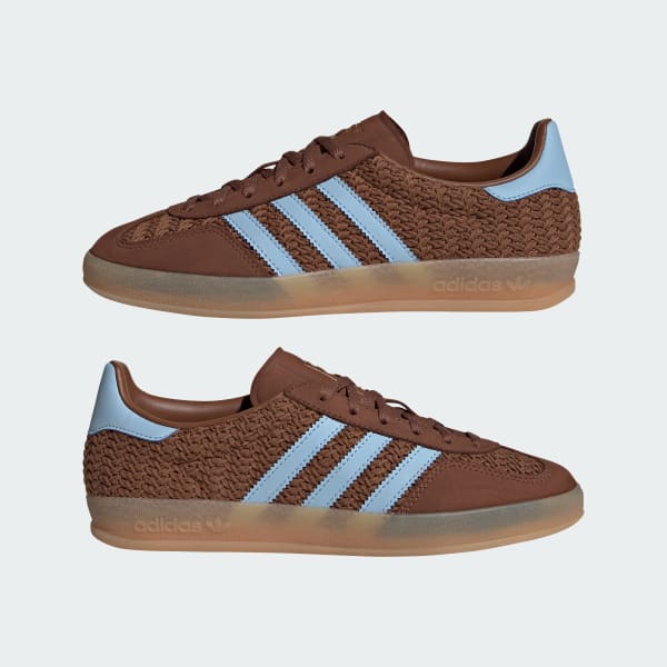 Cheap (W) Adidas Gazelle 室內鞋 二手 棕色/淺藍/膠底 JS1417
