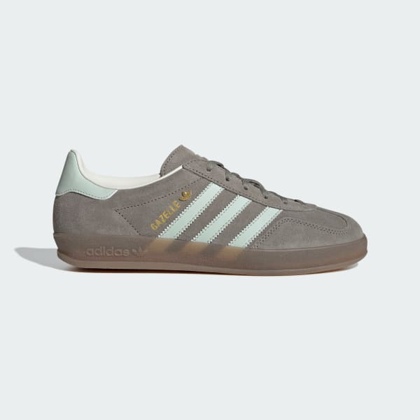 (Women) adidas Gazelle Indoor Silver Pebble/Linen Green/Gum JR2430