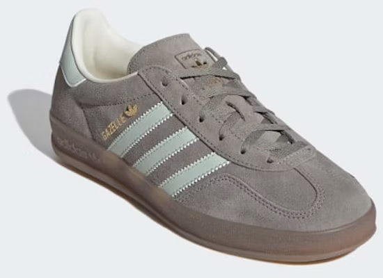 (Women) adidas Gazelle Indoor Silver Pebble/Linen Green/Gum JR2430 Shop (Women) adidas Gazelle Indoor Silver Pebble/Linen Green/Gum JR2430