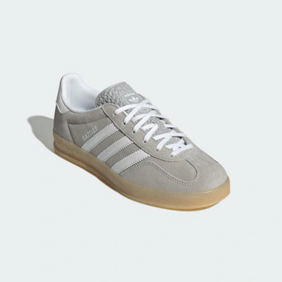 (Women) Adidas Gazelle Indoor Sneakers Grey Two/Cloud White/Gum