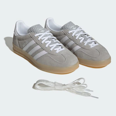 (Women) Adidas Gazelle Indoor Sneakers Grey Two/Cloud White/Gum
