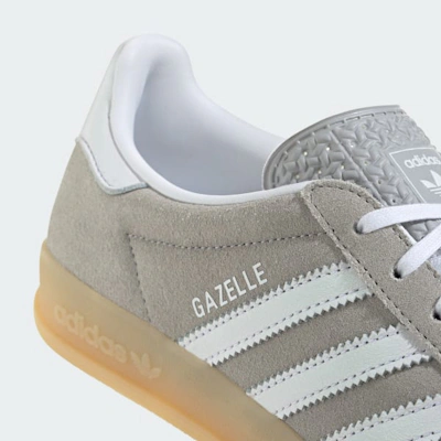 (Women) Adidas Gazelle Indoor Sneakers Grey Two/Cloud White/Gum