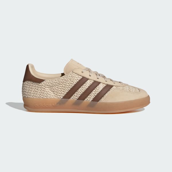 (Women) Adidas Gazelle Indoor Sneakers Sand Strata/Preloved Brown/Gum JS1418
