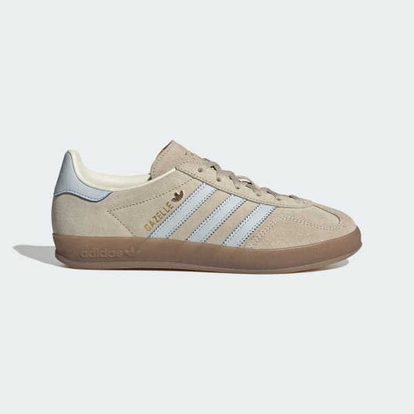 (Women) adidas Gazelle Indoor Sneakers Wonder Beige/Halo Blue/Gum JR2432
