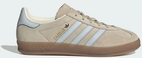 (Women) adidas Gazelle Indoor Sneakers Wonder Beige/Halo Blue/Gum JR2432 (Women) adidas Gazelle Indoor Sneakers Wonder Beige/Halo Blue/Gum JR2432
