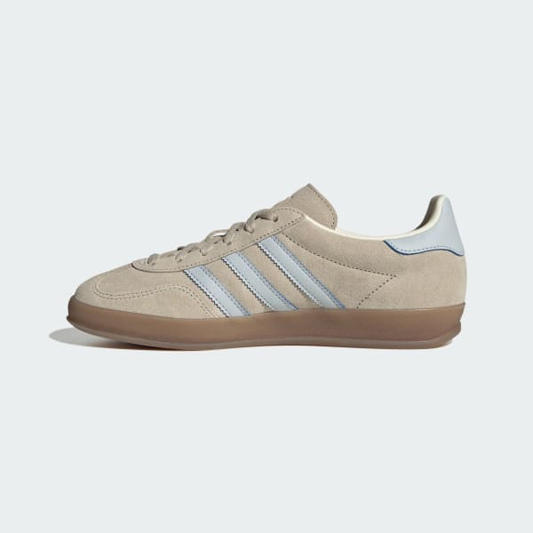 Cheap (W) adidas Gazelle Indoor Wonder Beige/Halo Blue/Gum Sneakers Pria Wanita JR2432