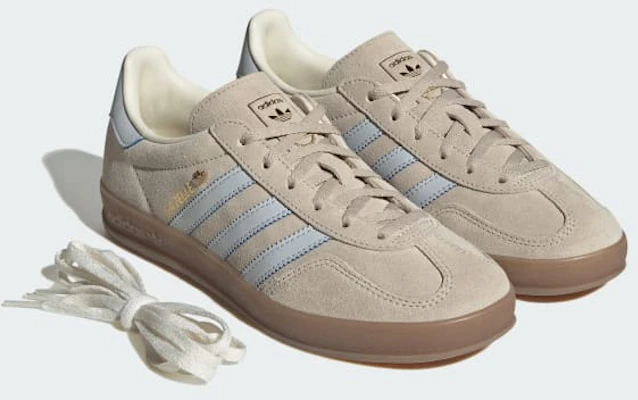(W) 아디다스 가젤 인도어 스니커즈 원더 베이지/헤일로 블루/검 색상 JR2432 1