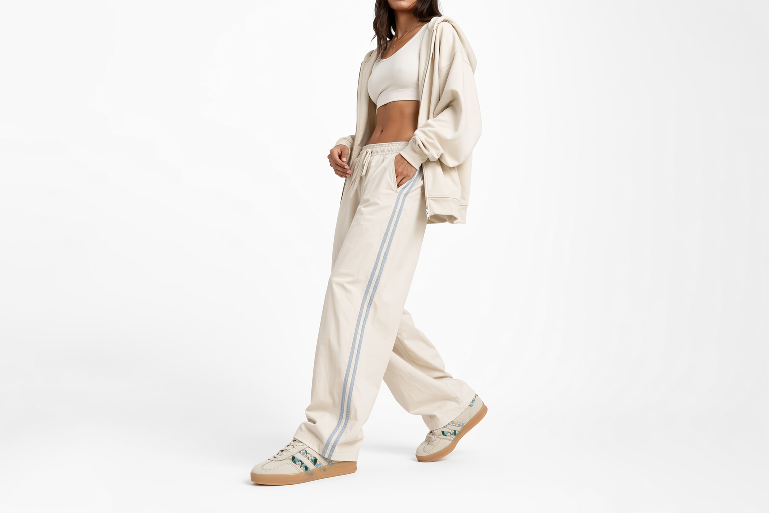 Order (Women) Adidas Gazelle Indoor x Liberty London Cream White/Gold Metallic/Tactile Blue JR3601