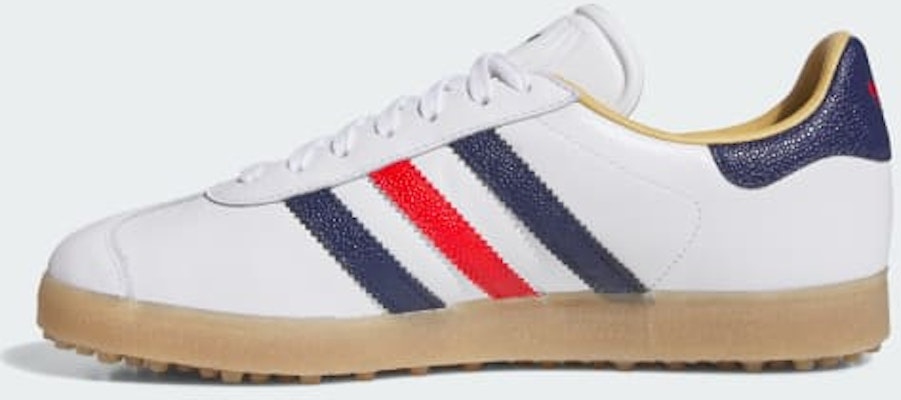 (W) Adidas Gazelle 無釘高爾夫鞋 雲白/深藍/紅 JP7705 Details for (W) Adidas Gazelle 無釘高爾夫鞋 雲白/深藍/紅 JP7705
