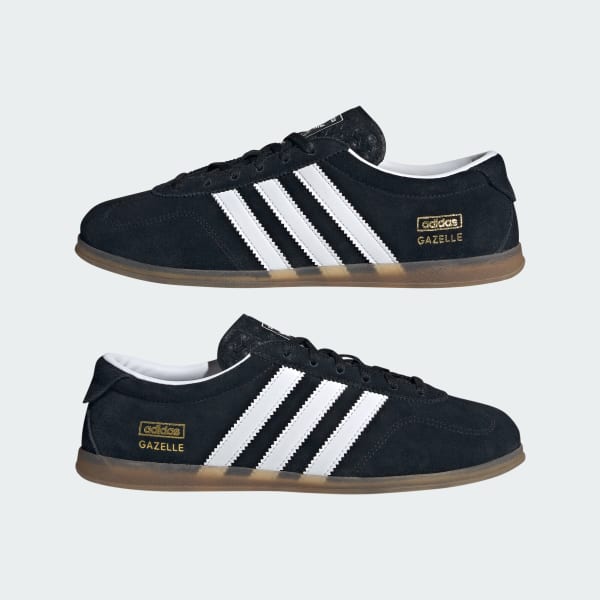 (W) Adidas Gazelle Low Pro Shoes Core Black/Cloud White/Gum 圖 8