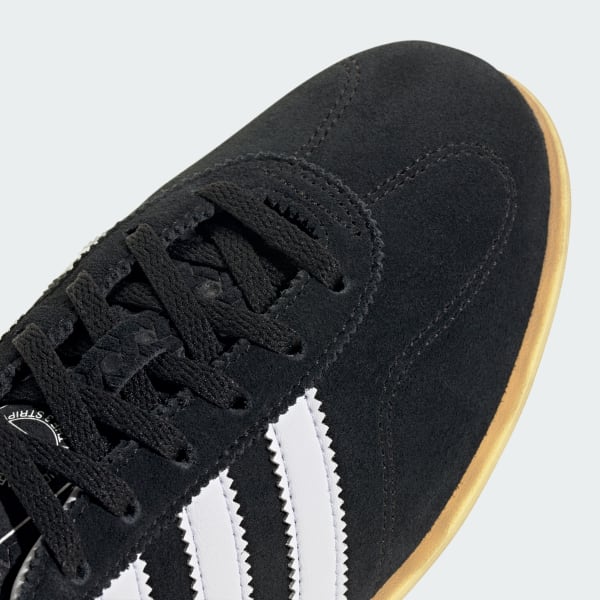 (W) Adidas Gazelle Low Pro Shoes Core Black/Cloud White/Gum 圖 9