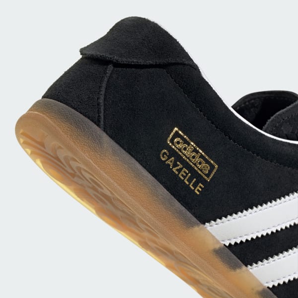 (W) Adidas Gazelle Low Pro Shoes Core Black/Cloud White/Gum 圖 10
