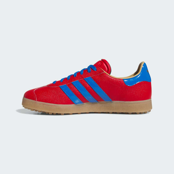 Details for (W) Adidas Gazelle Lux Spikeless Golf Better Scarlet/Biru Bird/Gum JQ7720