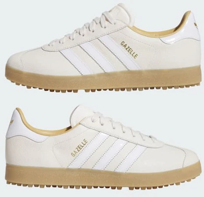 阿迪达斯 Gazelle Luxe 无钉高尔夫鞋 白色/云白/棕色 JI4156 Sizing 阿迪达斯 Gazelle Luxe 无钉高尔夫鞋 白色/云白/棕色 JI4156