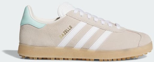 (Women) Adidas Gazelle Spikeless Golf Shoes Chalk White/Cloud White/Clear Mint HP7075 (Women) Adidas Gazelle Spikeless Golf Shoes Chalk White/Cloud White/Clear Mint HP7075