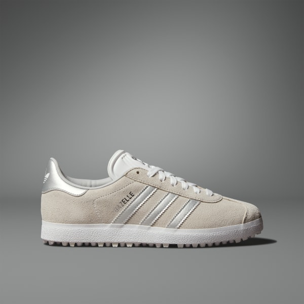 Lookbook (W) Adidas Gazelle 無釘高爾夫鞋 白水晶/銀色金屬/灰色二號 JI3942