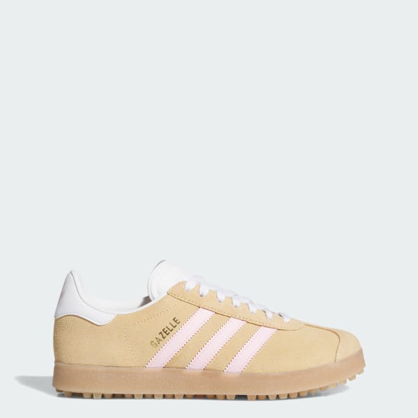 (Women) Adidas Gazelle Spikeless Golf Shoes Ice Tangerine/Clear Pink/Cloud White JR4471