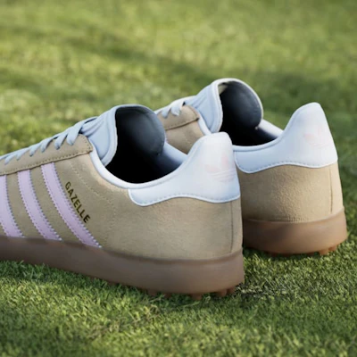 (Women) Adidas Gazelle Spikeless Golf Shoes Ice Tangerine/Clear Pink/Cloud White JR4471 3