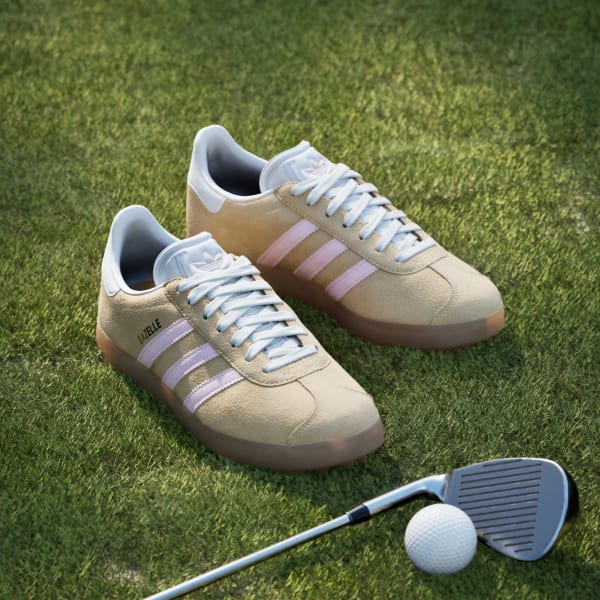 Details for (Women) Adidas Gazelle Spikeless Golf Shoes Ice Tangerine/Clear Pink/Cloud White JR4471