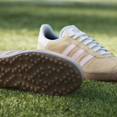 (W) Adidas Gazelle 無釘高爾夫鞋 冰橘色/淺粉色/雲白色 JR4471 1