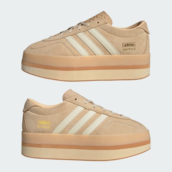 Cheap (W) Adidas Gazelle Stack Sand Strata/Gum/Putih Cream JQ7666