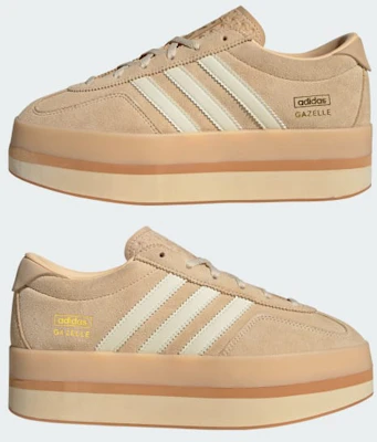 (W) Adidas Gazelle Stack Sand Strata/Gum/Putih Cream JQ7666 Cheap (W) Adidas Gazelle Stack Sand Strata/Gum/Putih Cream JQ7666