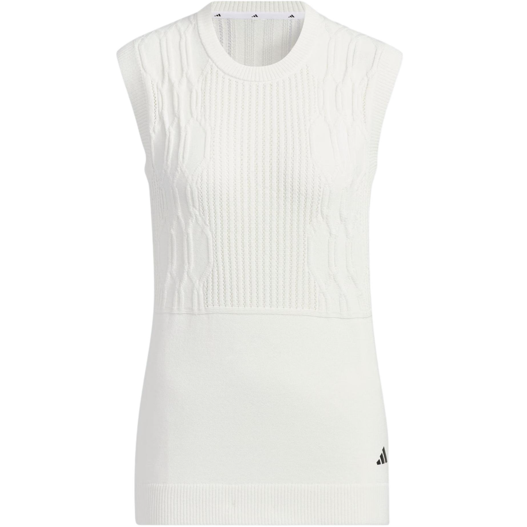 (Women) adidas Golf Knit Vest White with Solid Logo Design IN6613