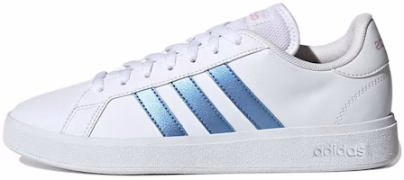 (Women) Adidas Grand Court 2.0 Shoes 'White Metallic Blue' HP2591 (Women) Adidas Grand Court 2.0 Shoes 'White Metallic Blue' HP2591
