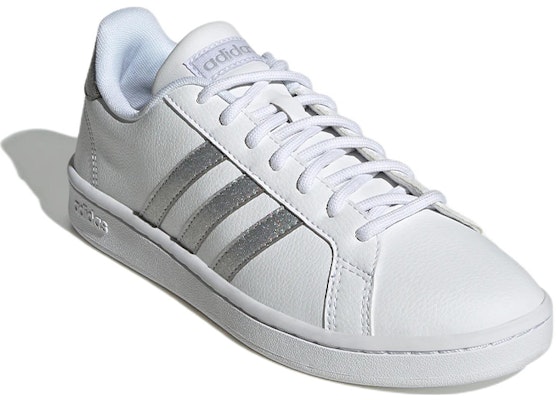 (W) 아디다스 그랜드 코트 '화이트 실버 메탈릭' GZ1837 Lookbook (W) 아디다스 그랜드 코트 '화이트 실버 메탈릭' GZ1837