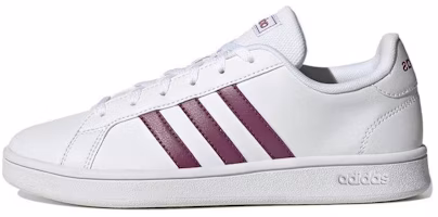 (Women) adidas Grand Court Base 'White Cherry Metallic' FW0810 (Women) adidas Grand Court Base 'White Cherry Metallic' FW0810