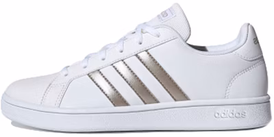(Women) adidas Grand Court Base 'White Platinum Metallic' EE7874 (Women) adidas Grand Court Base 'White Platinum Metallic' EE7874