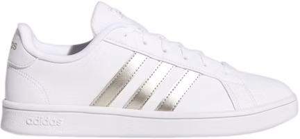 (Women) adidas Grand Court Base 'White Platinum Metallic' EE7874 (Women) adidas Grand Court Base 'White Platinum Metallic' EE7874