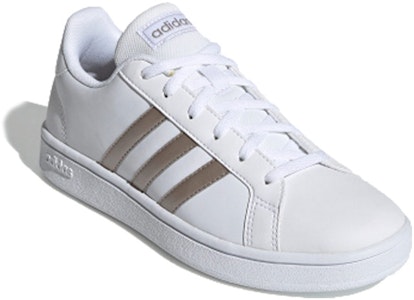 (W) adidas Grand Court Base 'Putih Platinum Metallic' EE7874 Lookbook (W) adidas Grand Court Base 'Putih Platinum Metallic' EE7874