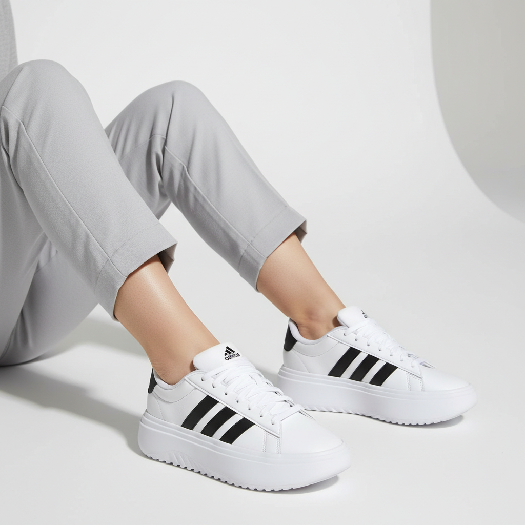 Order (W) adidas Grand Court Platform 'Putih Hitam' IE1092